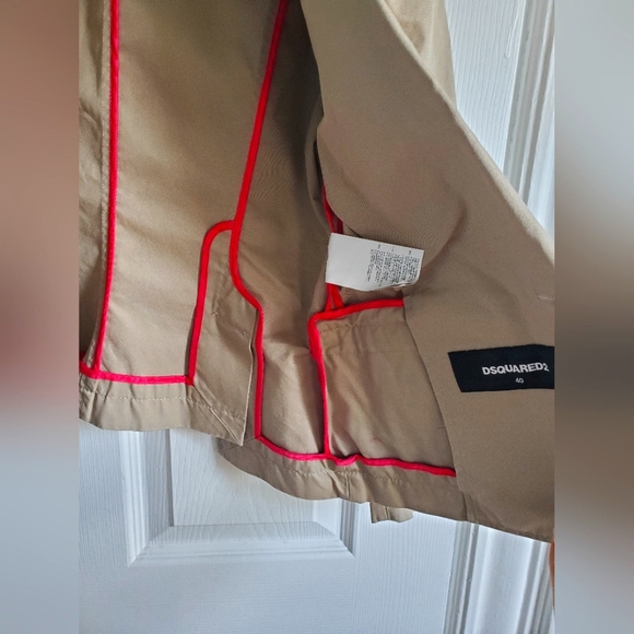 Dsquared2 Womens Cotton Beige Paint Splatter Long Sleeve Jacket Blazer Size 40 - Picture 10 of 15